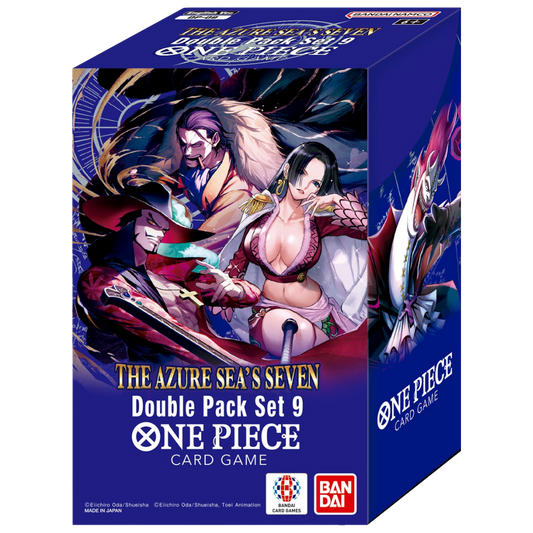 One Piece Card Game OP-14 The Azure Sea's Seven Double Pack Set 9 with booster packs and exclusive DON!! card