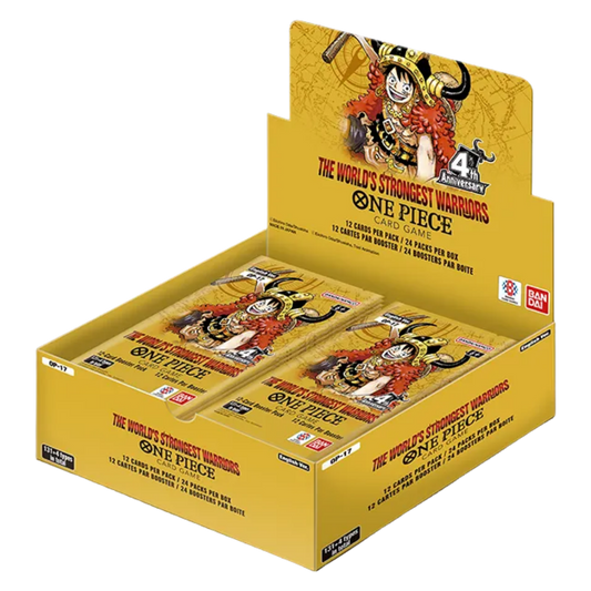 One Piece Card Game OP-17 The World's Strongest Warriors booster box containing 24 packs.
