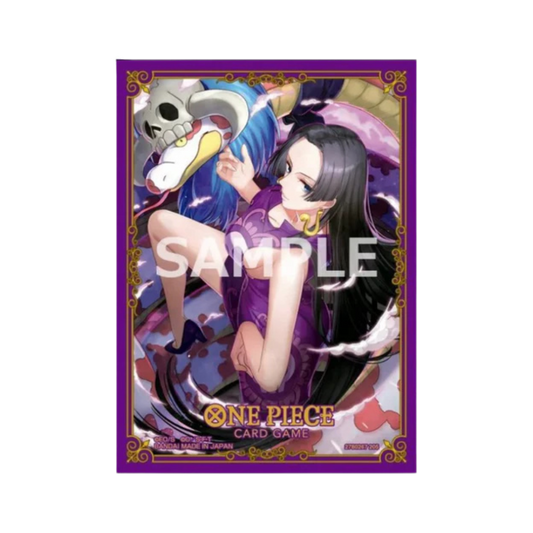 One Piece Card Game official sleeve Set 11 featuring Boa Hancock design, pack of 70 protective sleeves.