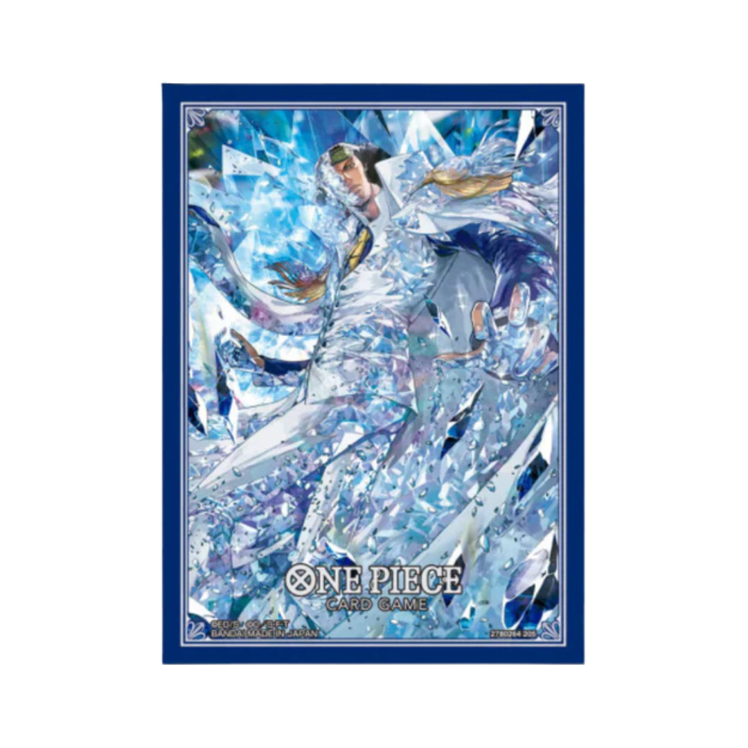 One Piece Card Game official sleeve Set 11 featuring Kuzan artwork, pack of 70 protective sleeves.