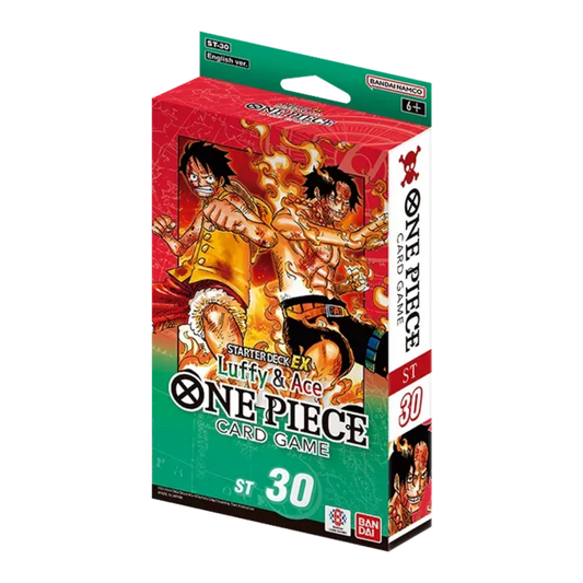 One Piece ST30 Luffy and Ace Starter Deck with foil cards and promotional pack