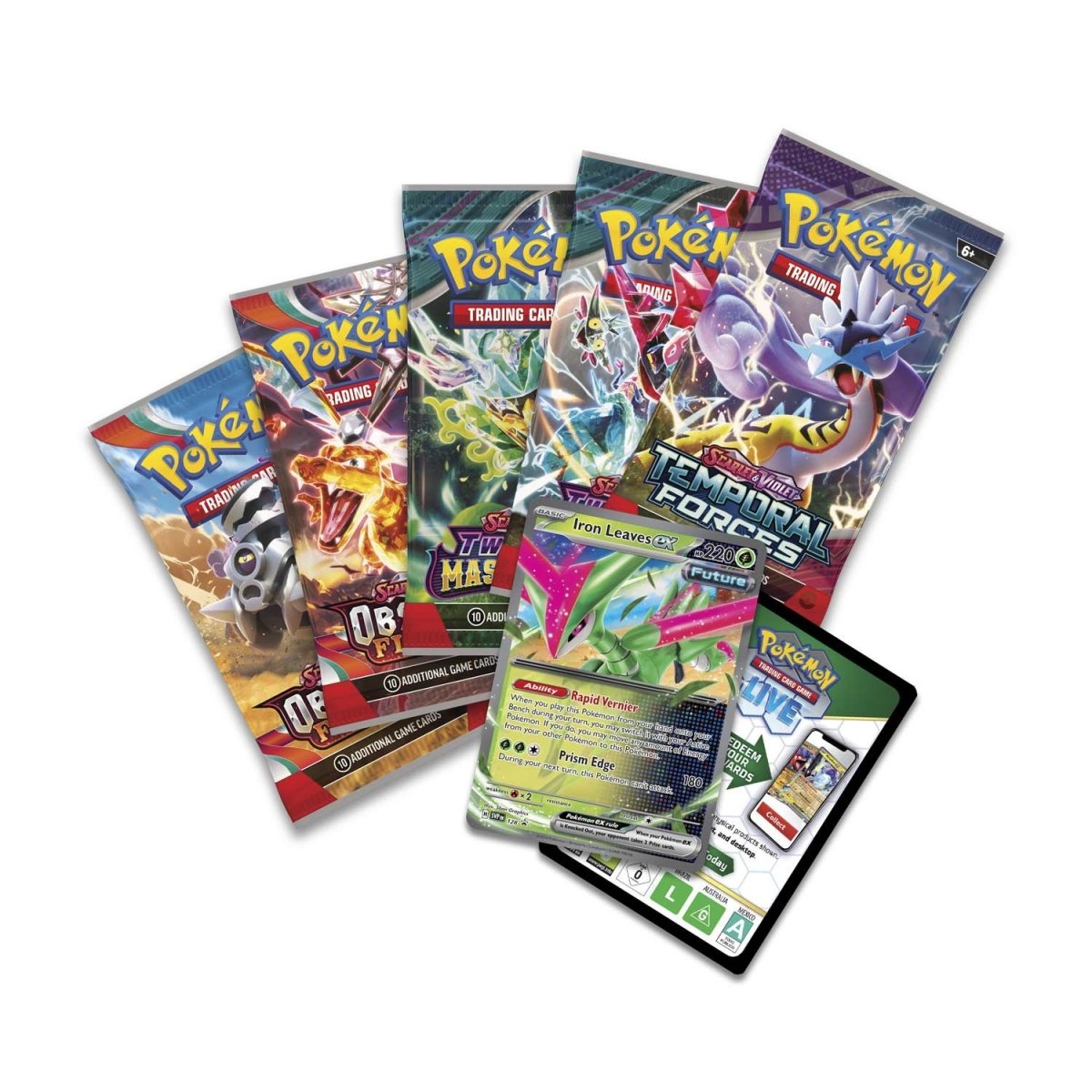 POKEMON - PARADOX CLASH TIN - IRON LEAVES EX