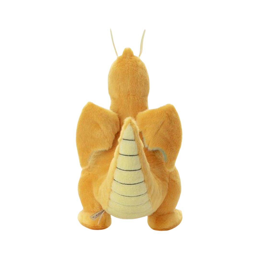 Takara Tomy Pokémon plush Dragonite, soft and detailed design, cuddly collectible perfect for Pokémon enthusiasts and Dragon-type fans.