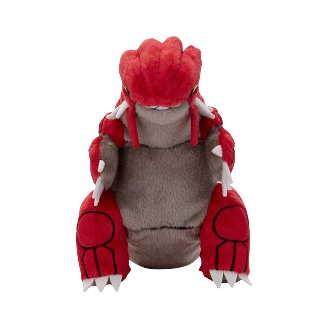 Takara Tomy Pokémon plush Groudon, legendary design with vibrant red tones, soft and detailed collectible perfect for Pokémon fans and collectors.