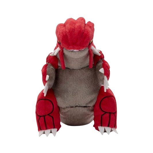 Takara Tomy Pokémon plush Groudon, legendary design with vibrant red tones, soft and detailed collectible perfect for Pokémon fans and collectors.