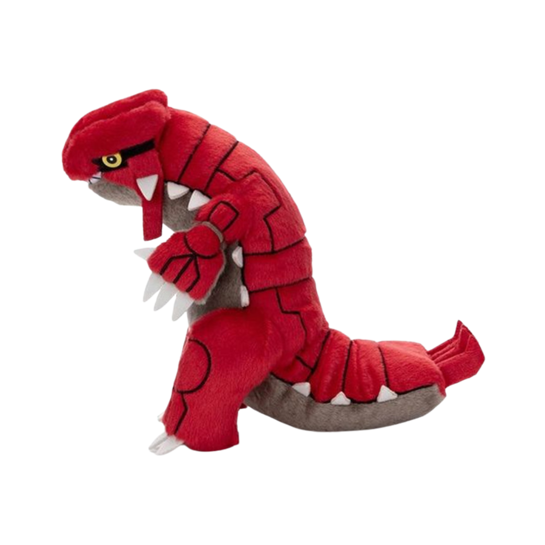 Takara Tomy Pokémon plush Groudon, legendary design with vibrant red tones, soft and detailed collectible perfect for Pokémon fans and collectors.