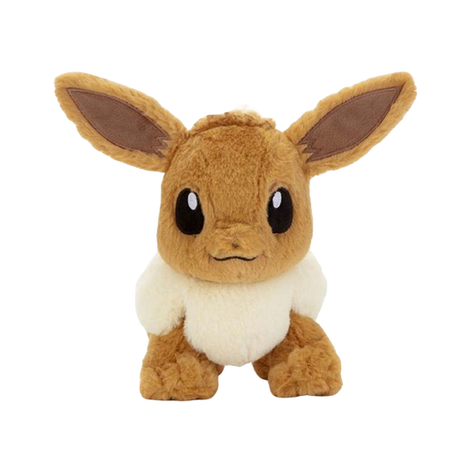 Takara Tomy 10" Kutakutatatta Eevee plush, soft and cuddly medium-sized Pokémon plush with charming details, perfect for fans and collectors.