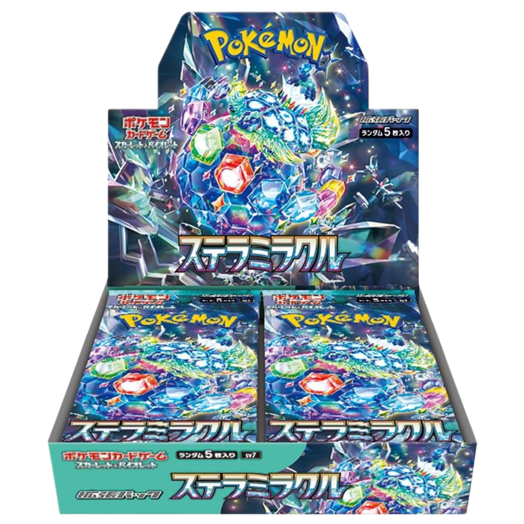 Japanese Pokémon Stellar Miracle (SV7) Booster Box featuring cosmic-themed Pokémon and powerful new strategies.