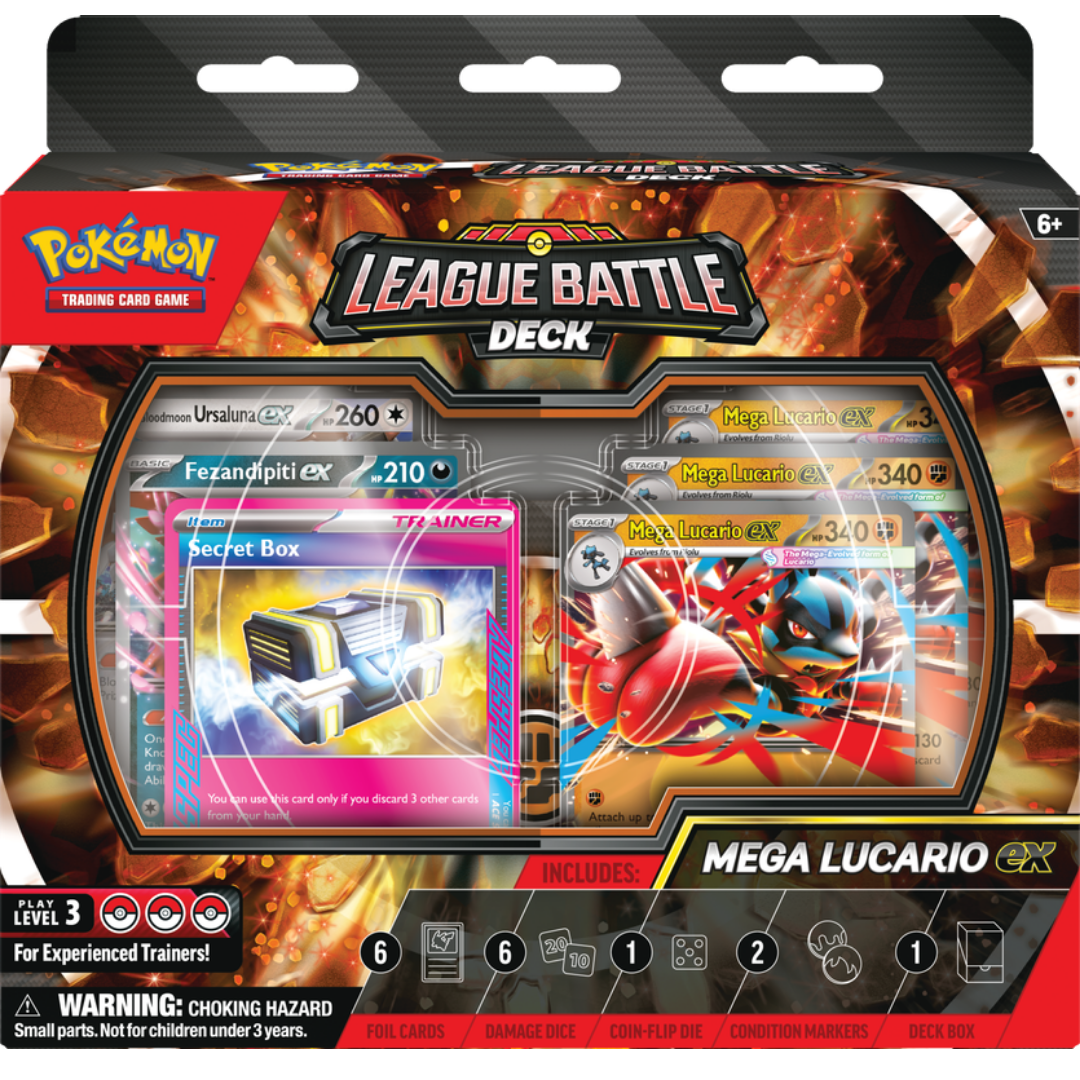 Pokemon TCG Mega Lucario EX League Battle Deck with ready to play 60 card deck and accessories