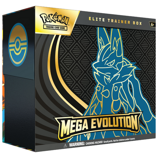 Pokémon Mega Evolution Elite Trainer Box Mega Lucario with 9 boosters, Riolu promo, and accessories
