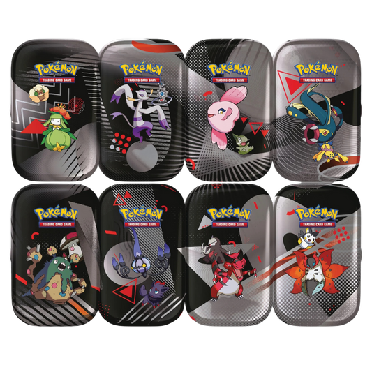 Pokemon Unova Mini Tin with Black Bolt and White Flare packs, sticker, and art card