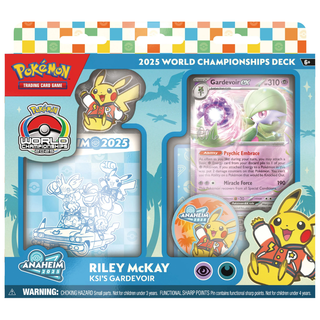 Pokemon 2025 World Championship Deck Riley McKay Flutter Devo Gardevoir with exclusive accessories