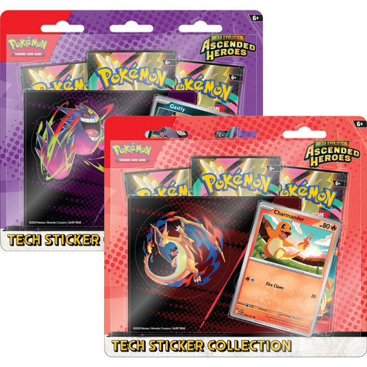 Pokemon Ascended Heroes Tech Sticker Collection box featuring Ascended Heroes artwork