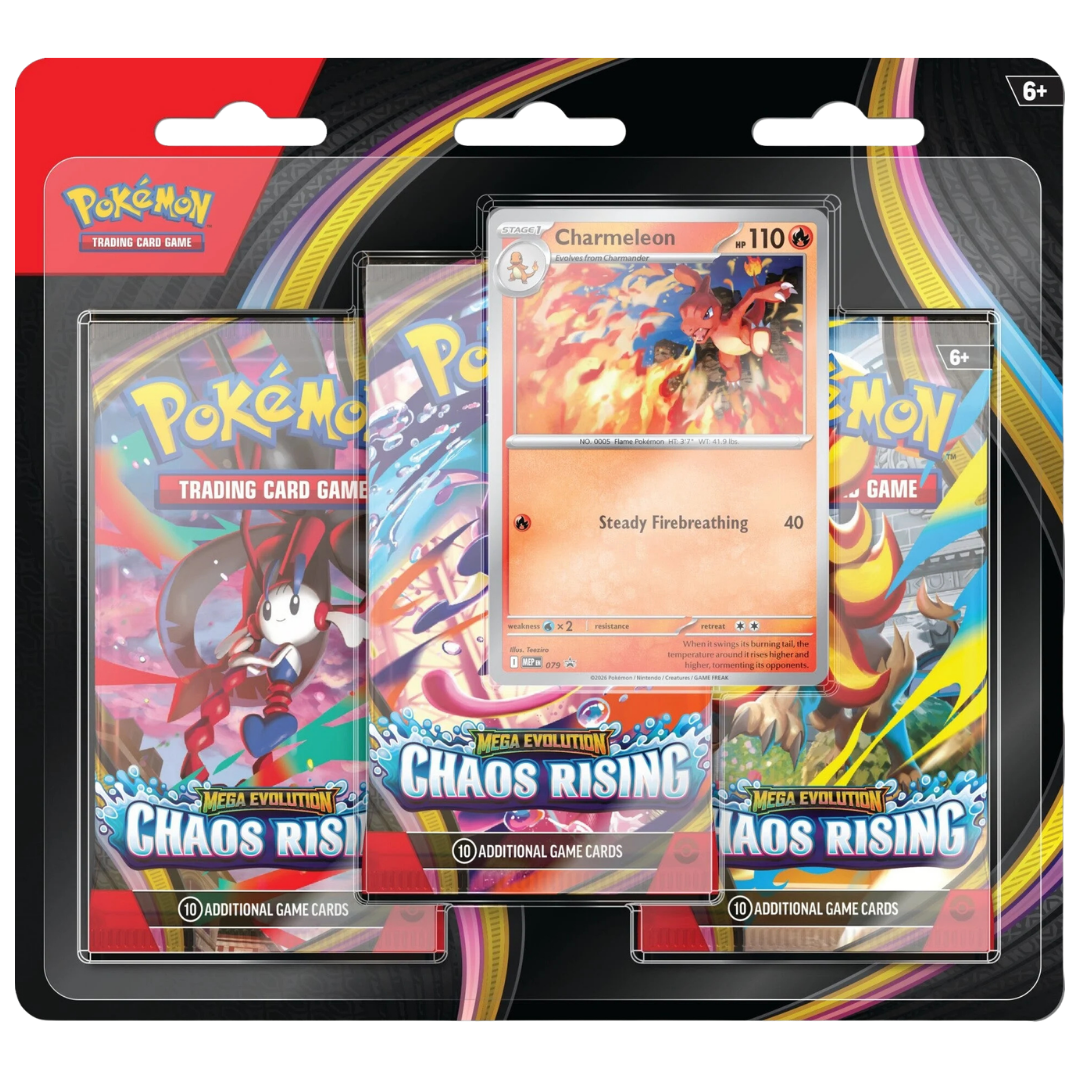 Pokemon Chaos Rising 3 Pack Blister with Charmeleon promo card and booster packs
