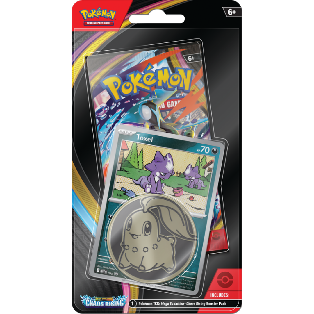 Pokemon Chaos Rising Checklane Blister with booster pack promo card and collectible coin