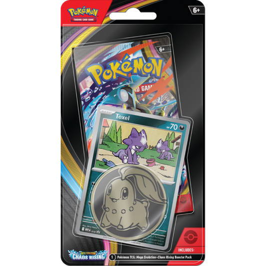 Pokemon Chaos Rising Checklane Blister with booster pack promo card and collectible coin
