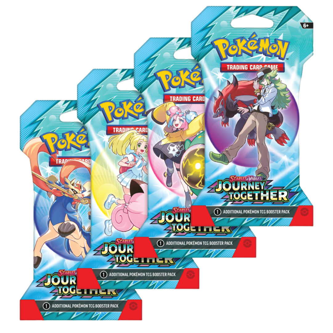 Pokémon Journey Together Sleeved Booster Pack featuring sealed collectible packaging, new Pokémon cards, and exciting pulls for TCG collectors and players.