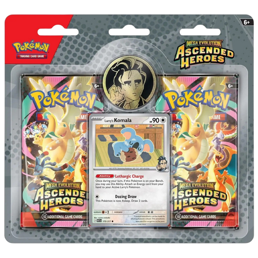 Pokemon ME02.5 Ascended Heroes 2-Pack Blister Collection with booster packs promo card and coin larry