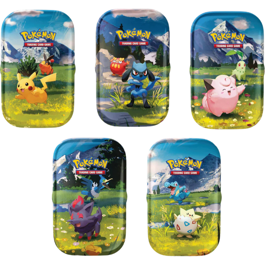 Pokemon ME02.5 Ascended Heroes Mini Tin with 2 booster packs, sticker sheet, and art card