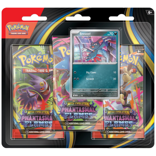 Pokemon ME02 Phantasmal Flames 3 pack blister sealed with promo card sneasel