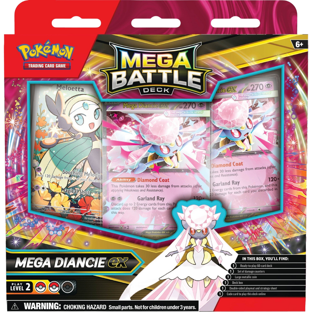 Pokemon Mega Battle Deck Mega Diancie EX sealed deck box with coin