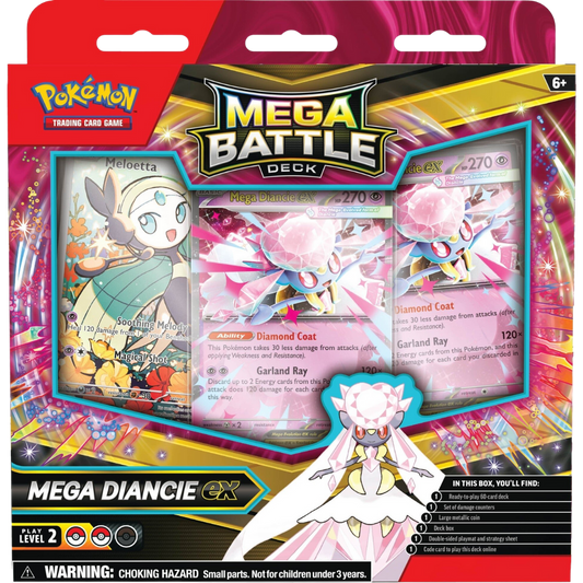 Pokemon Mega Battle Deck Mega Diancie EX sealed deck box with coin