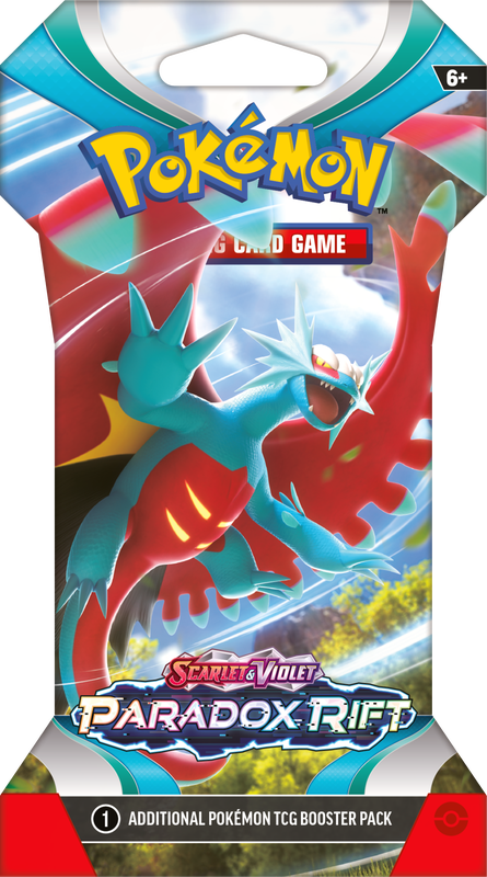 Pokémon Paradox Rift sleeved booster pack featuring assorted Scarlet and Violet Paradox Rift artwork