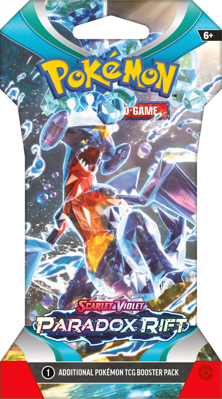 Pokémon Paradox Rift sleeved booster pack featuring assorted Scarlet and Violet Paradox Rift artwork