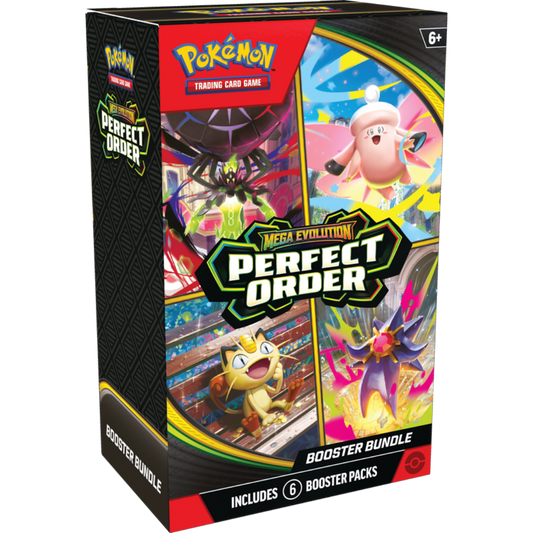 Pokemon TCG Mega Evolution Perfect Order Booster Bundle with 6 booster packs from the Perfect Order expansion