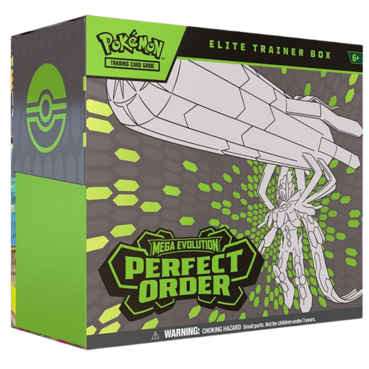 Pokemon TCG Mega Evolution Perfect Order Elite Trainer Box with booster packs and Tyrunt promo card
