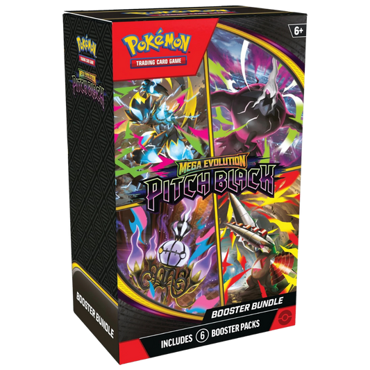Pokémon TCG Mega Evolution Pitch Black Booster Bundle featuring Mega Darkrai ex and Mega Zeraora ex artwork