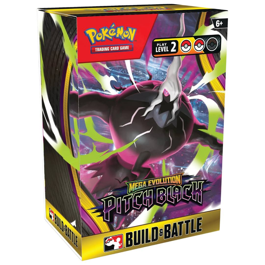 Pokémon TCG Mega Evolution Pitch Black Build and Battle Box featuring Mega Darkrai ex artwork