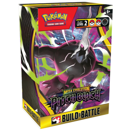 Pokémon TCG Mega Evolution Pitch Black Build and Battle Box featuring Mega Darkrai ex artwork