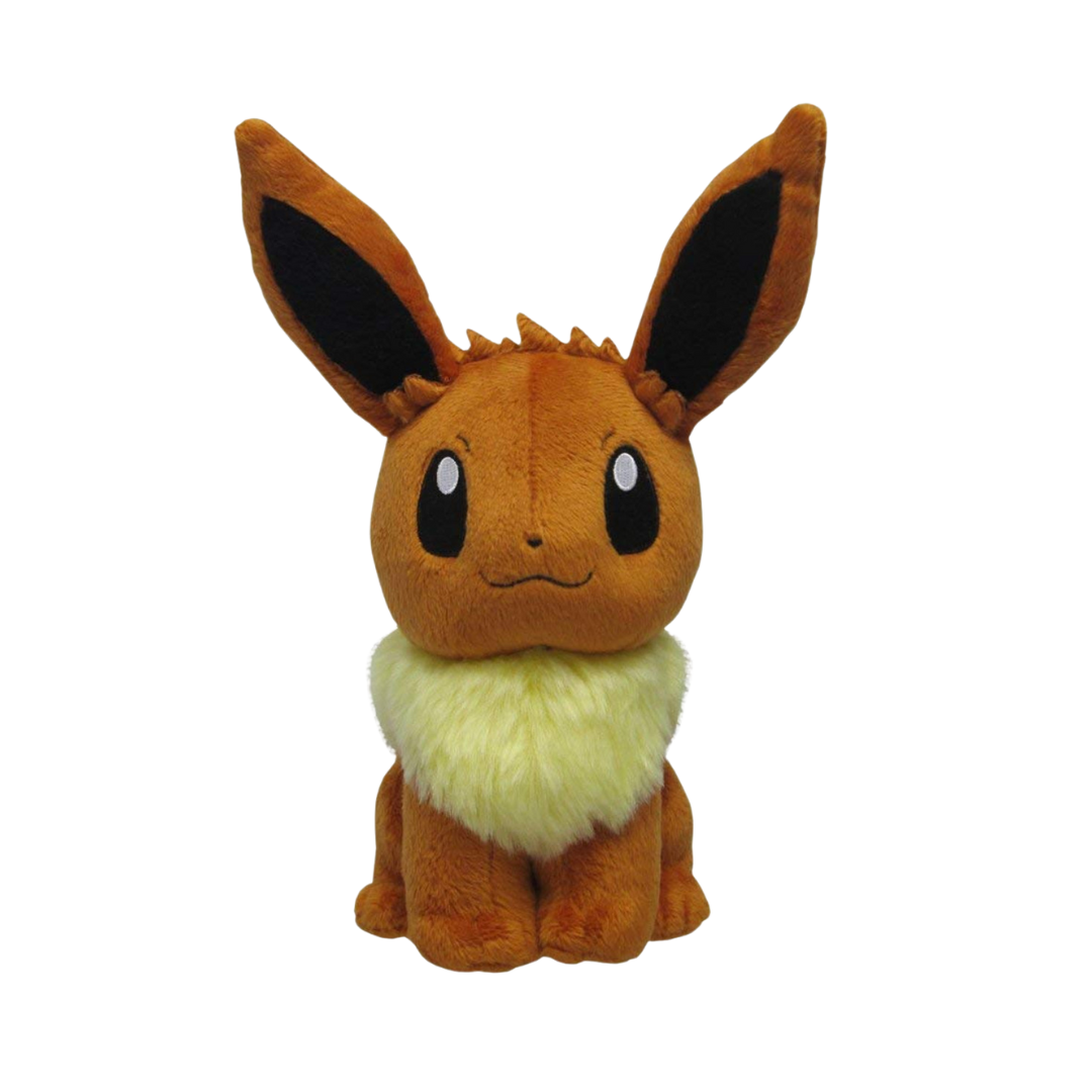 Eevee Pokémon plush from San-ei All Star Collection, detailed and soft, perfect for fans, collectors, or Pokémon lovers seeking high-quality merchandise.
