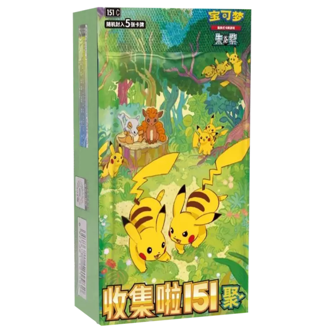 Pokemon Simplified Chinese Collect 151 Gathering Slim Booster Box featuring original 151 Pokemon trading cards