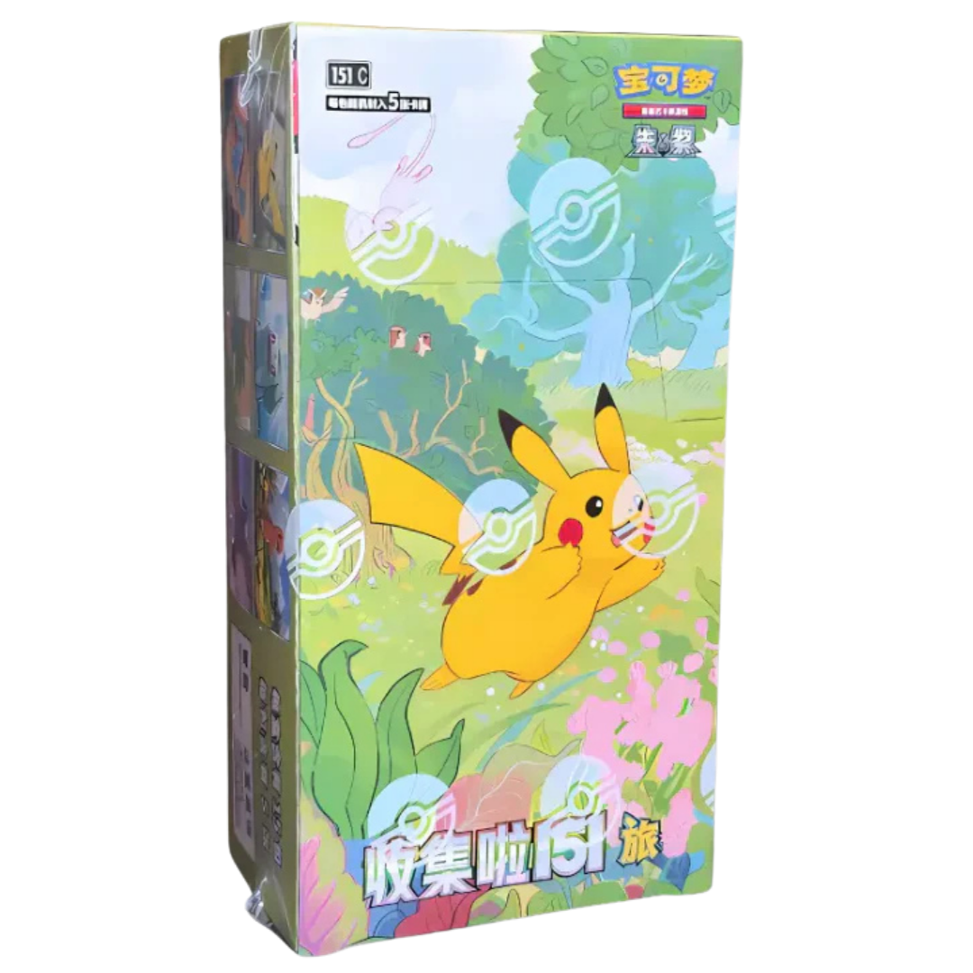 Pokemon Simplified Chinese Collect 151 Journey Slim Booster Box featuring Kanto Pokemon trading cards