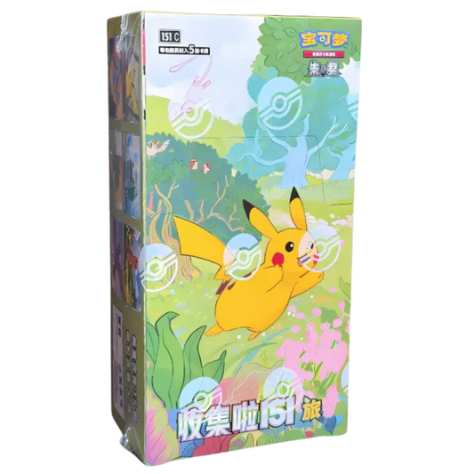 Pokemon Simplified Chinese Collect 151 Journey Slim Booster Box featuring Kanto Pokemon trading cards