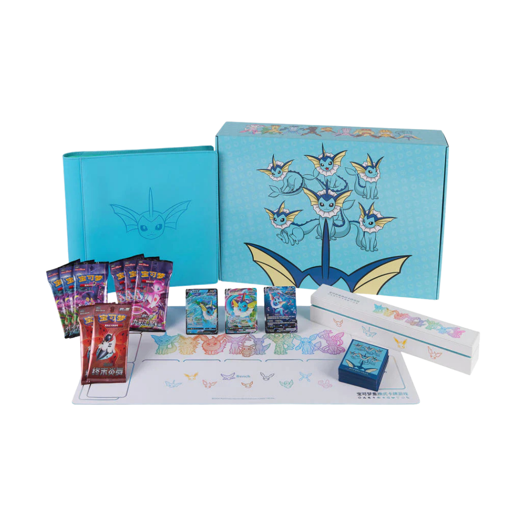 Pokemon Simplified Chinese Vaporeon Eevee Advanced Gift Box with promo cards and accessories