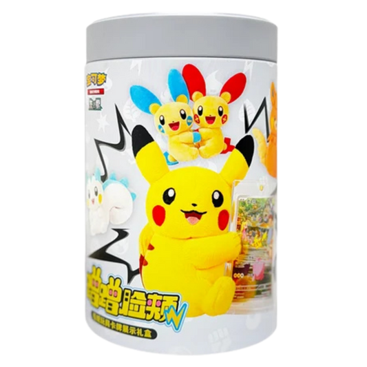 Pokemon Electric Plush Blind Box featuring surprise collectible Pokemon plush toy series which includes Pikachu, Raichu, Plusle, Minun, Pachirisu, Pawmi, and Pawmot