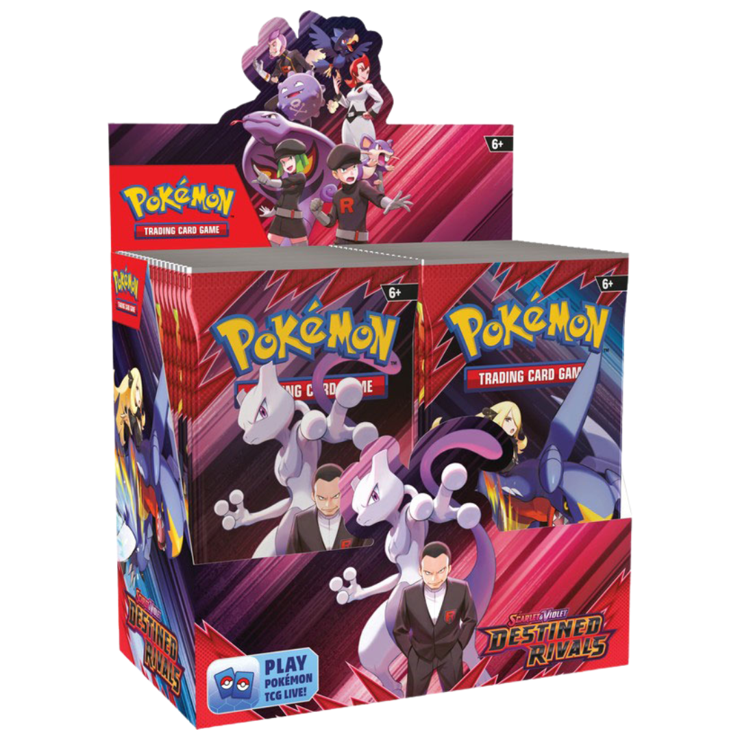 Pokemon SV10 Destined Rivals Booster Box, sealed 36-pack box from Scarlet & Violet expansion for Pokémon TCG collectors, players, and deck builders.