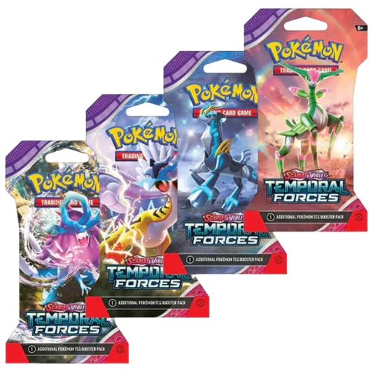 Pokémon Temporal Forces sleeved booster pack featuring assorted Scarlet and Violet Temporal Forces artwork