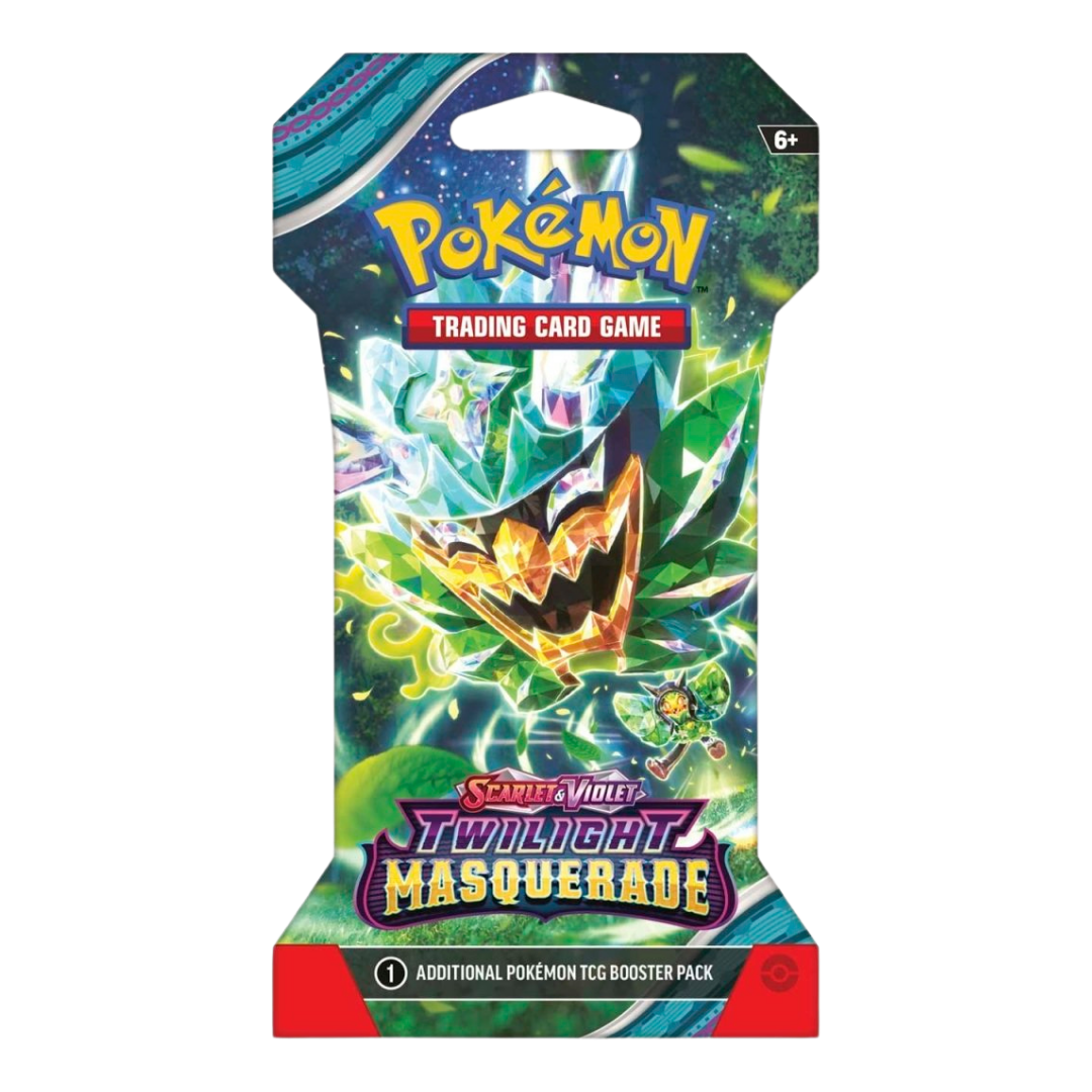 Pokémon Twilight Masquerade sleeved booster pack featuring assorted Scarlet and Violet Twilight Masquerade artwork