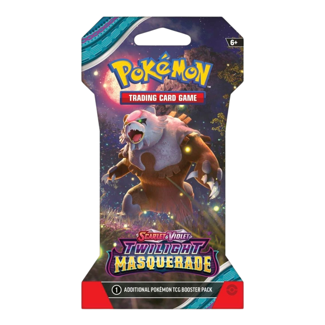 Pokémon Twilight Masquerade sleeved booster pack featuring assorted Scarlet and Violet Twilight Masquerade artwork