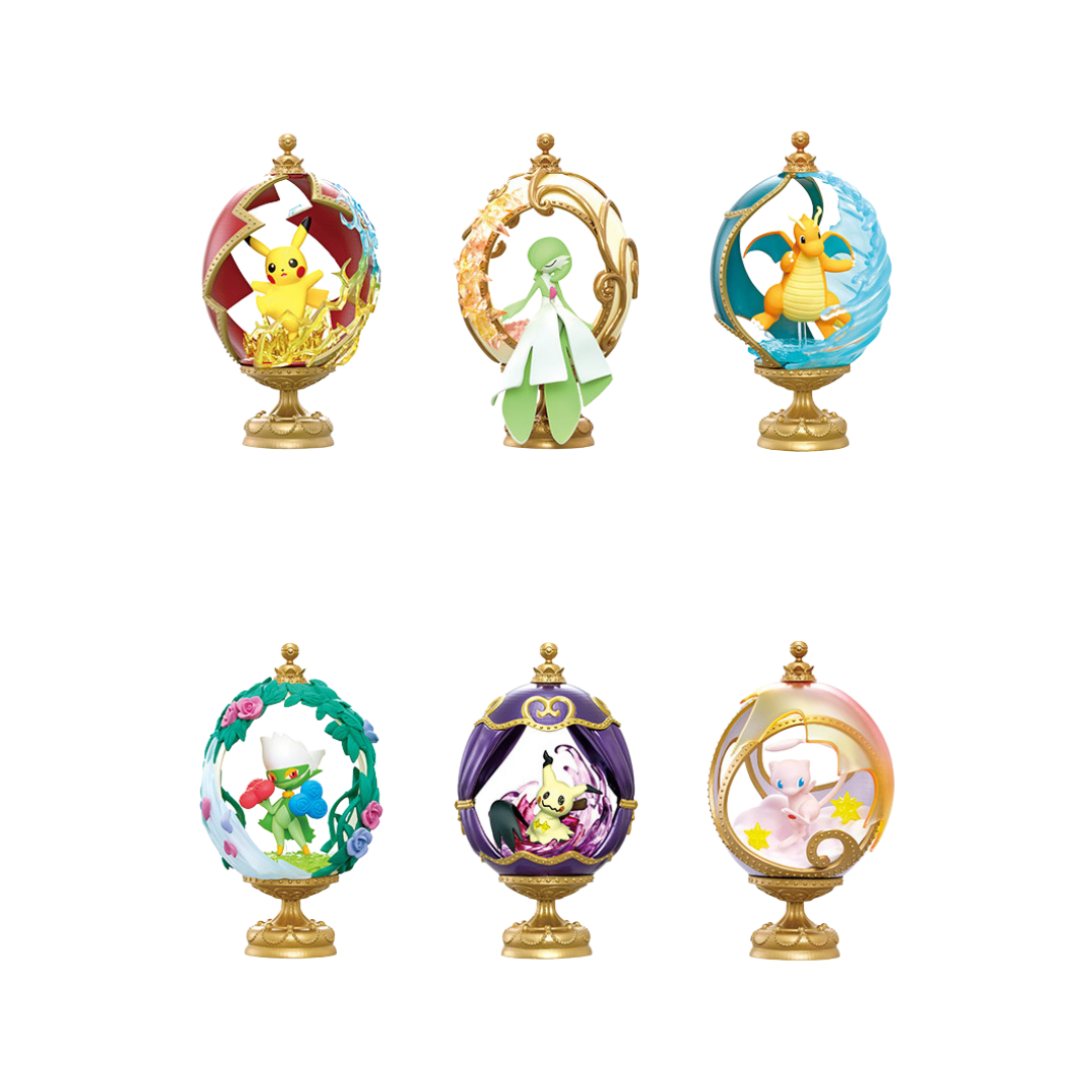 Re-Ment Pokémon Ovaltique Blind Box featuring an elegant oval-shaped miniature display with detailed Pokémon characters in unique settings.