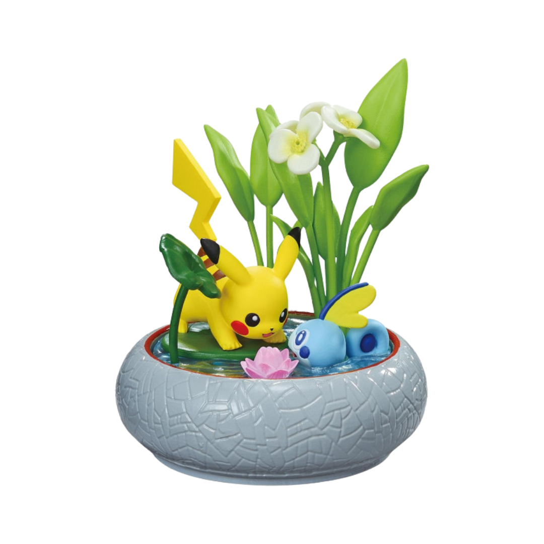 Re-Ment Pokémon Pocket Bonsai Vol. 3 Blind Box collectible figure with Pikachu, Vaporeon, and other mini bonsai-style Pokémon dioramas