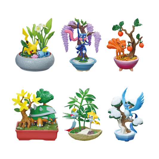 Re-Ment Pokémon Pocket Bonsai Vol. 3 Blind Box, surprise mini figure featuring Pokémon like Pikachu and Gengar with detailed bonsai tree dioramas.