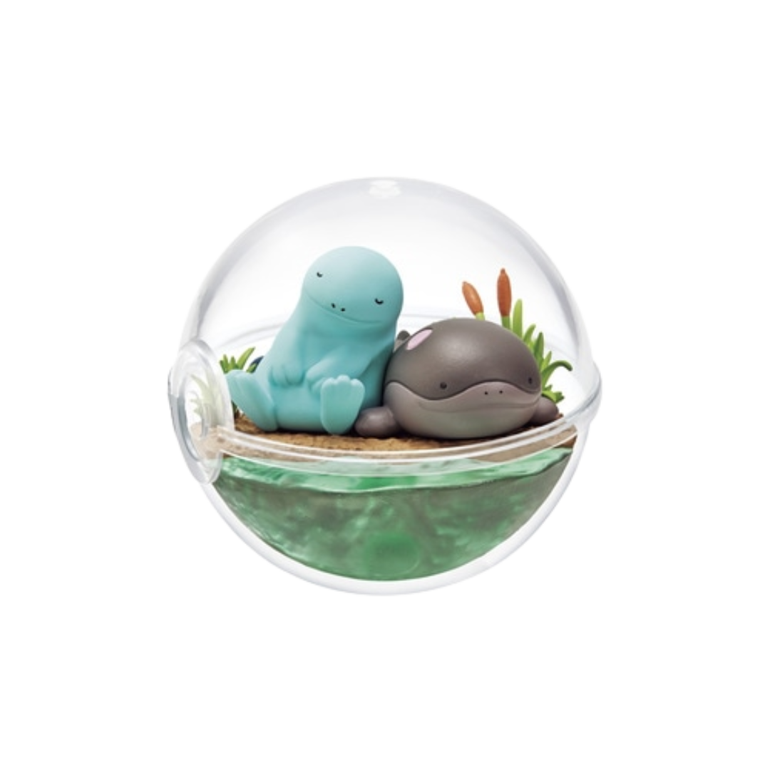 Re-Ment Pokémon Terrarium - Relaxing Moments Blind Box featuring mini Pokémon figures in detailed terrarium settings.