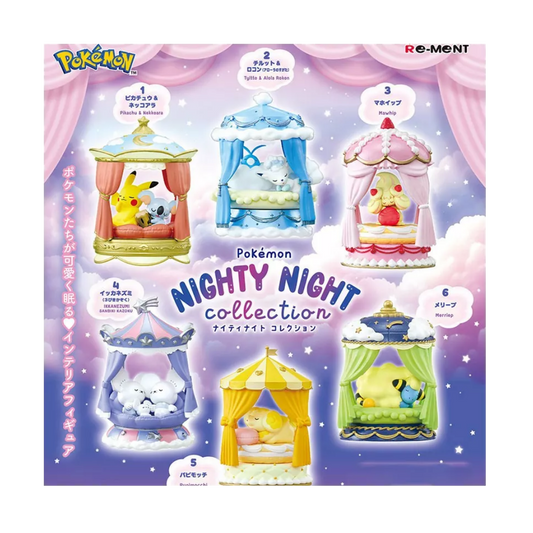 Re-Ment Pokemon Nighty Night Collection blind box set of 6 sleep-themed miniature figures