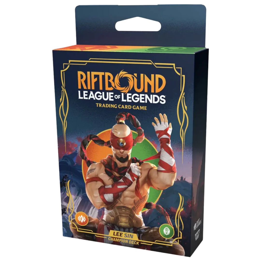 Riftbound League of Legends TCG Lee Sin Champion Deck, pre-built martial arts-themed deck with combo-driven gameplay for strategic TCG and LoL fans.







