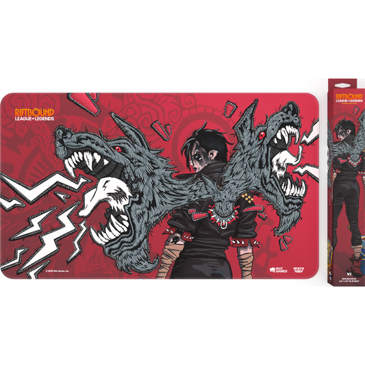 Riftbound League of Legends Vi playmat with non slip rubber backing